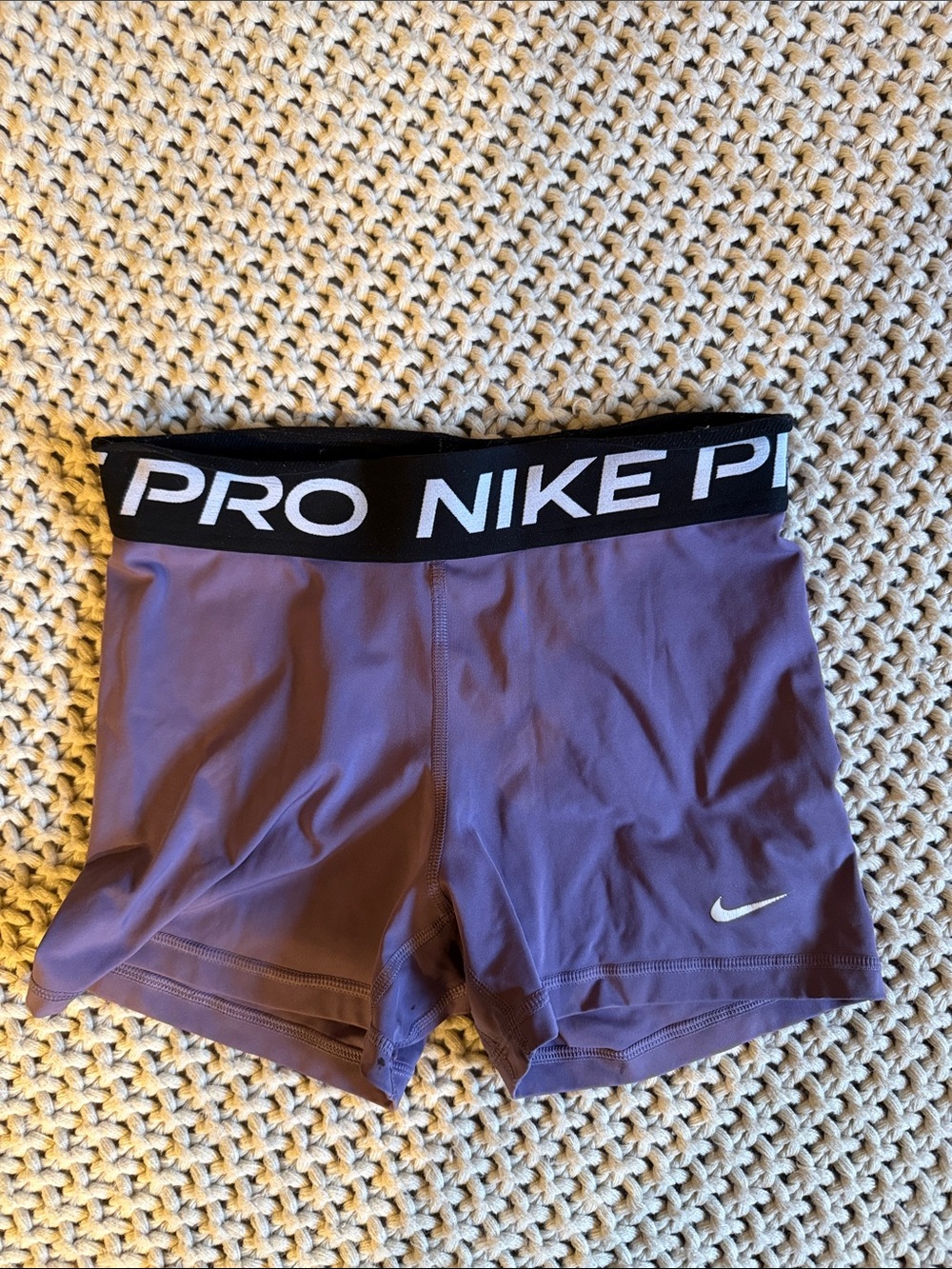 Nike Pro Women's Lavender Performance Shorts with Black Waistband